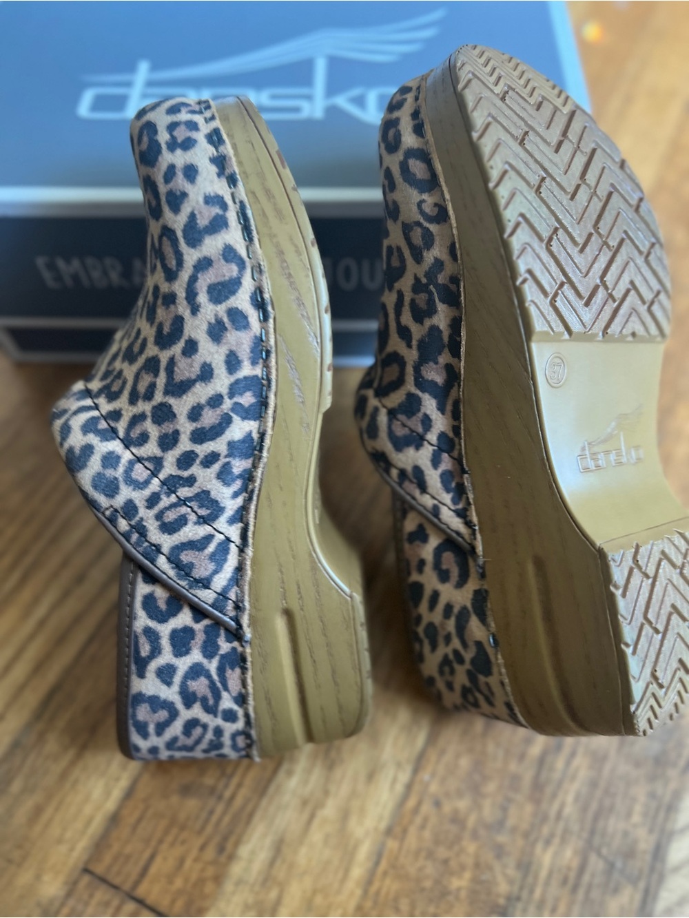 Dansko Professional Leopard Suede Clogs - Picture 5 of 7